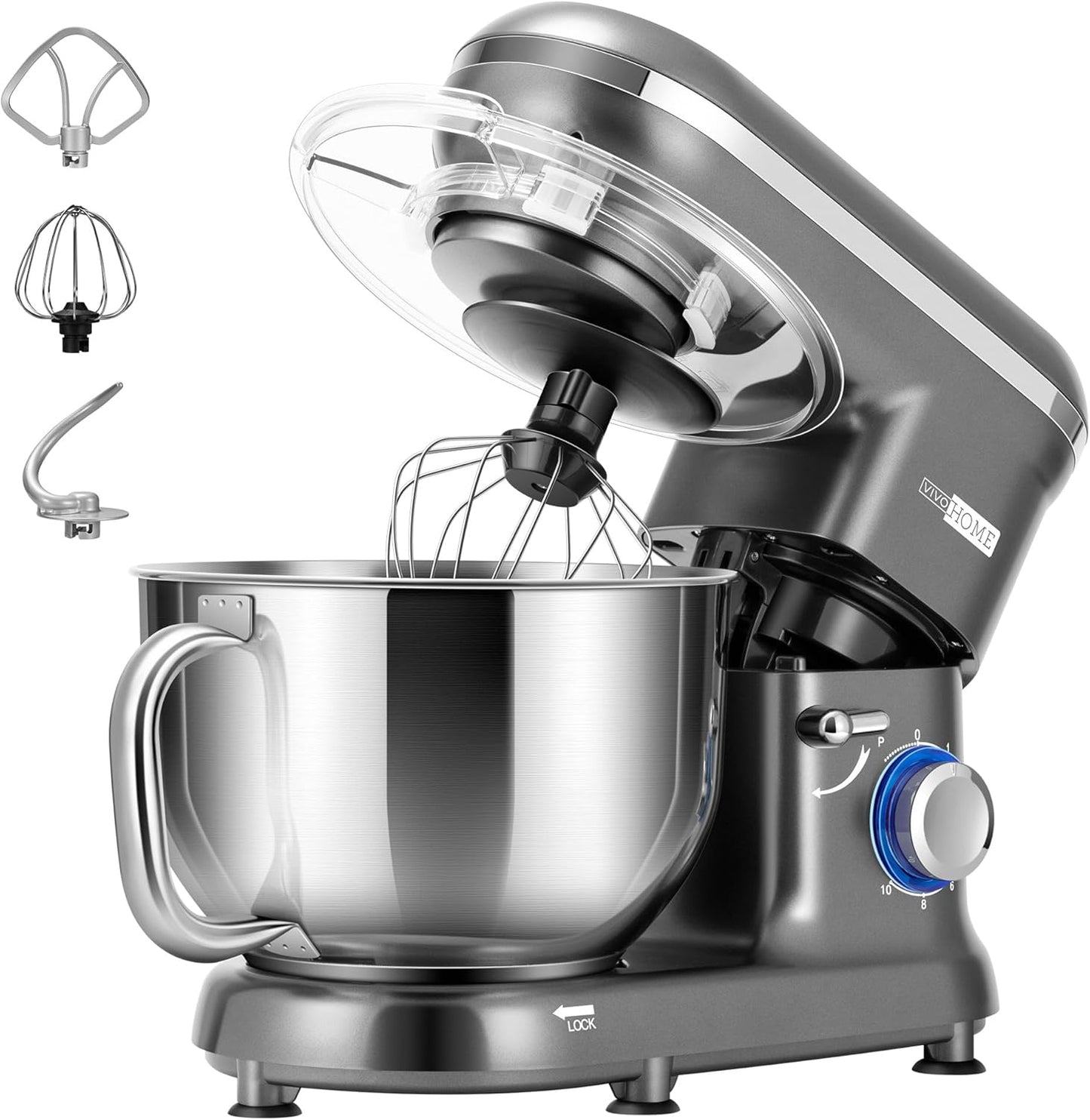 VIVOHOME Stand Mixer 660W 10 Speed 6 Quart Tilt-Head Kitchen