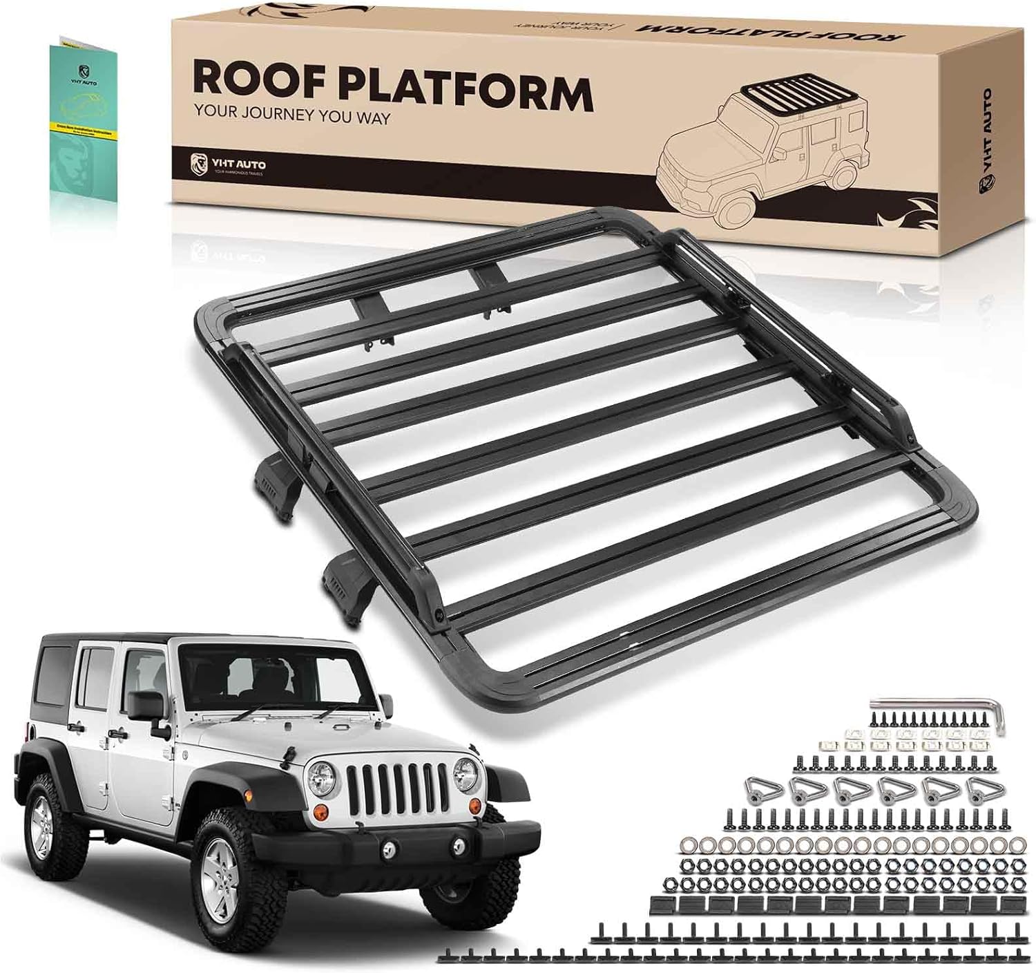 Jeep Wrangler JK Roof Rack: 385 lbs Capacity