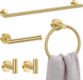 Lairuier Brushed Gold 5-Piece Bathroom Hardware Set - Sleek Bath