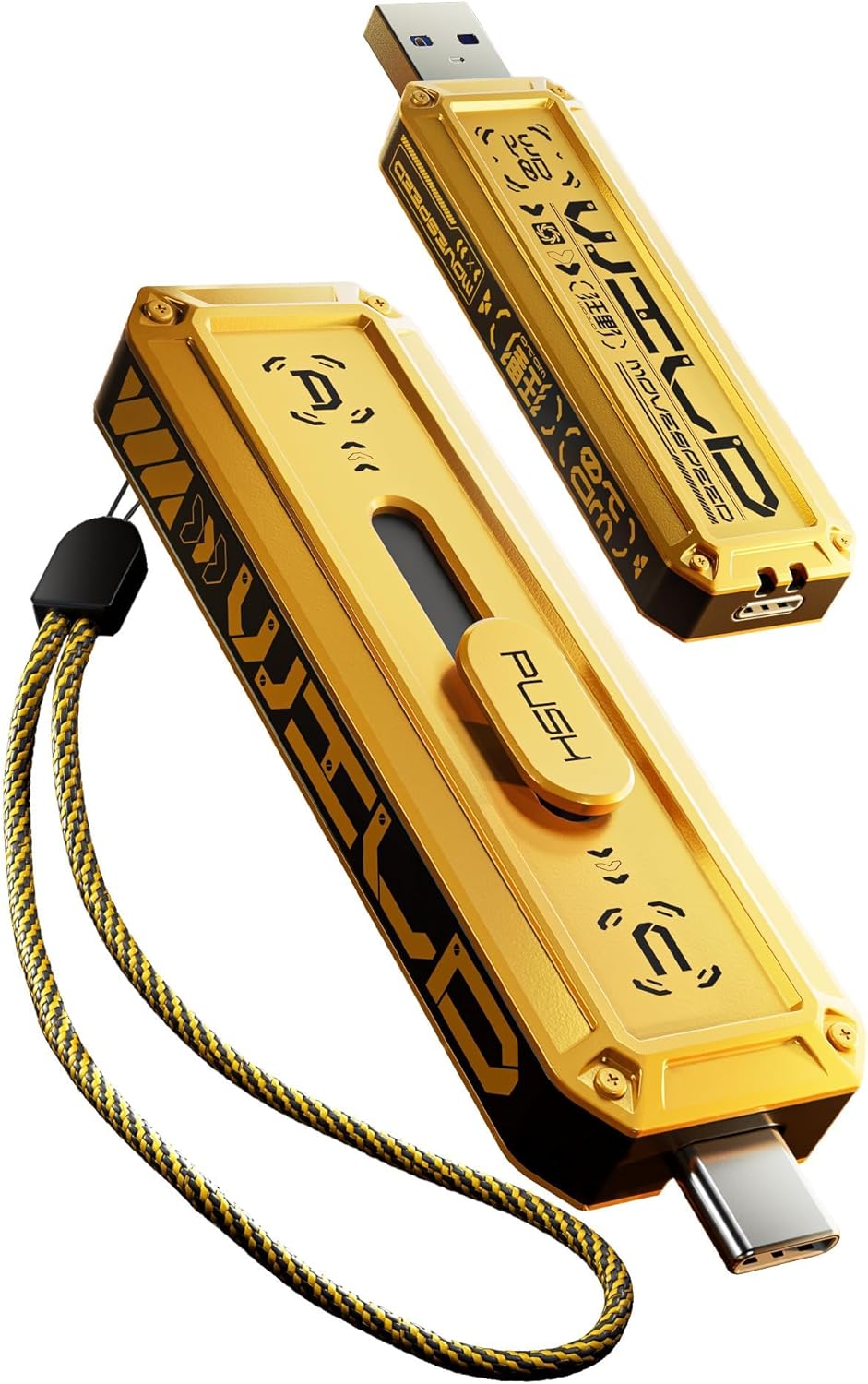 MOVE SPEED 128GB Flash Drive with 1000MB/s Speed and Dual Ports