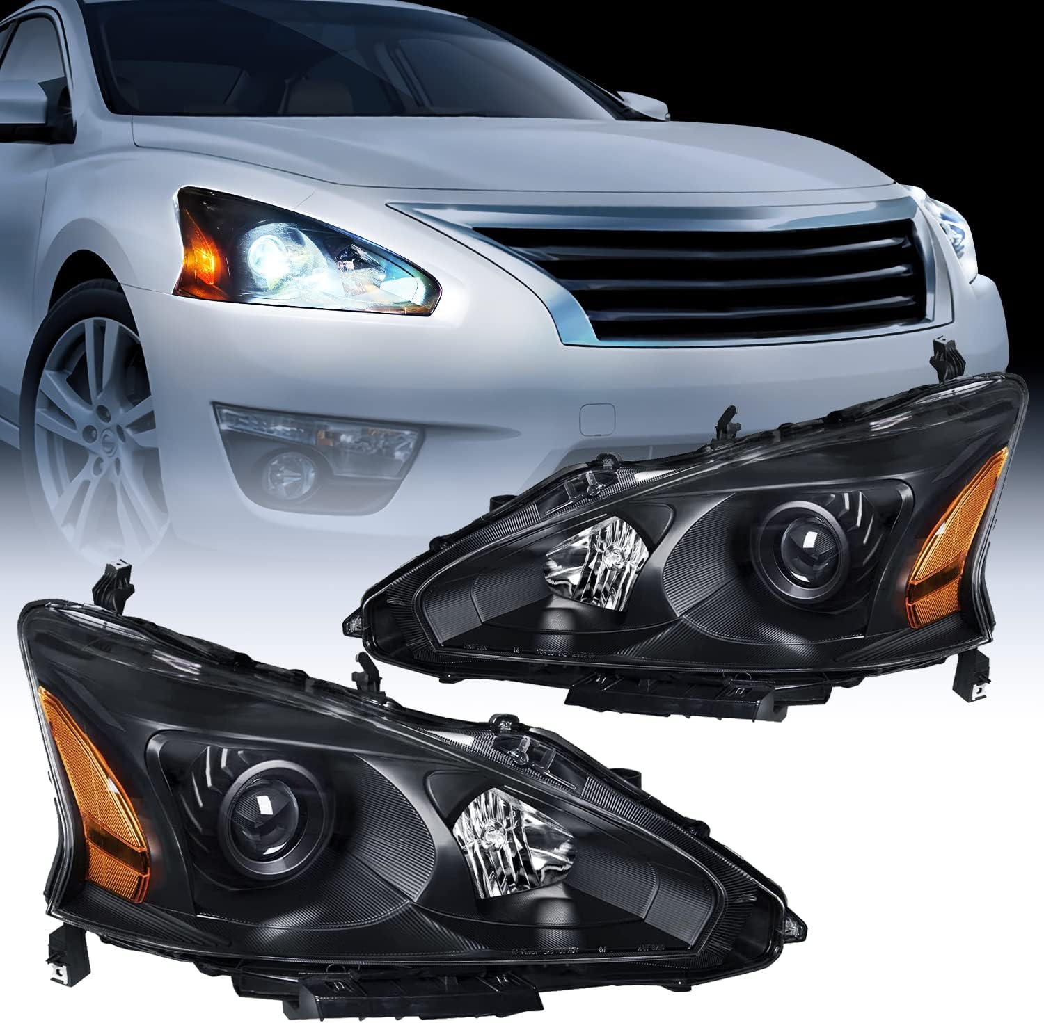 Nilight Headlight Assembly for 2013 2014 2015 Altima Sedan