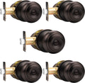 Probrico Oil Rubbed Bronze Door Knob 5 Pack - Classic Privacy Set