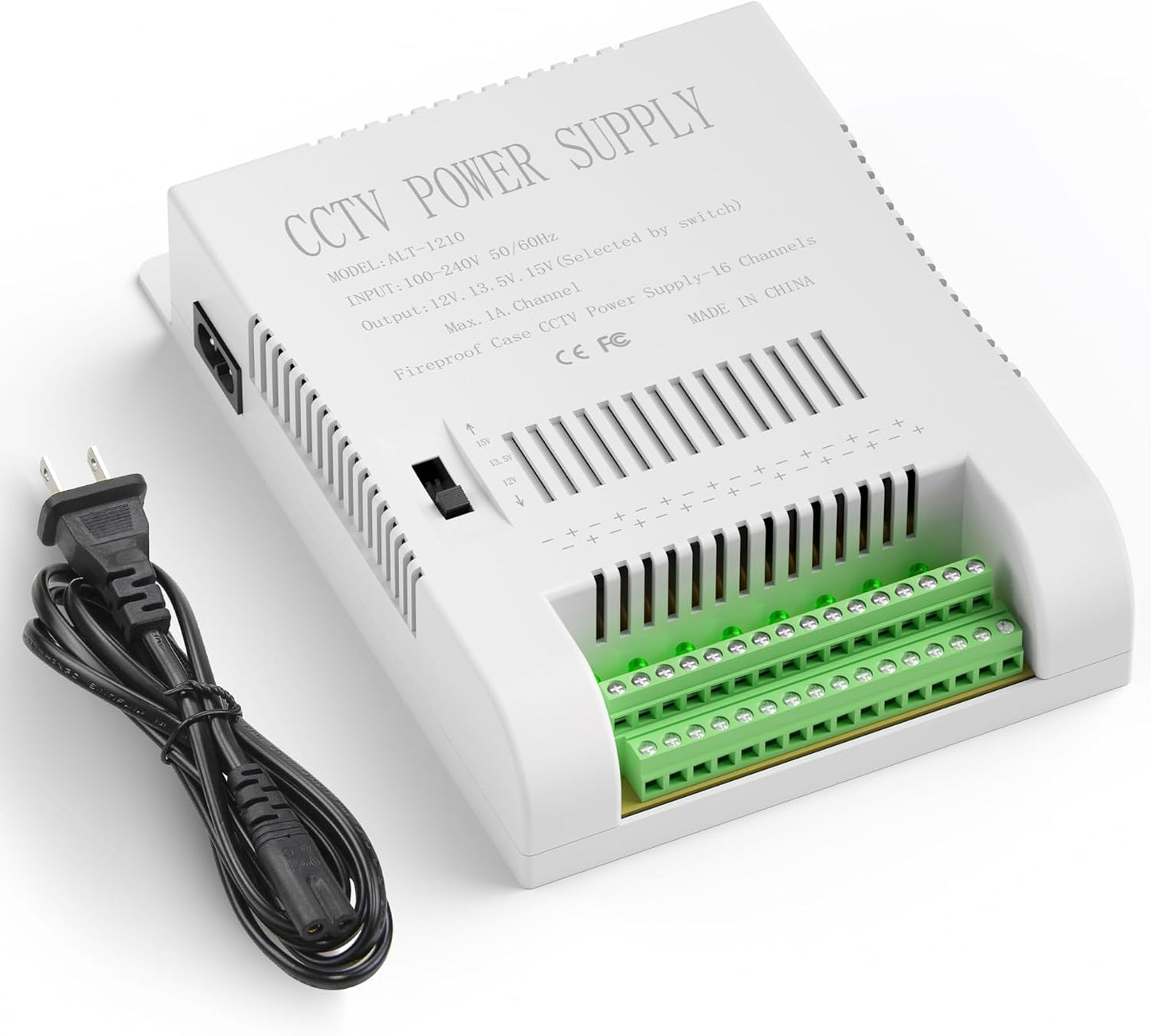 ALITOVE 16-Ch CCTV Power Supply: DC Voltage Adjustable for Optimal Camera Performance