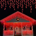 Red Icicle Halloween Lights 66ft 800 LED Icicle String - Horror Mood
