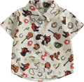 Toddler Baby Boy Button Down Shirt Short Sleeve - Casual Cowboy Tee