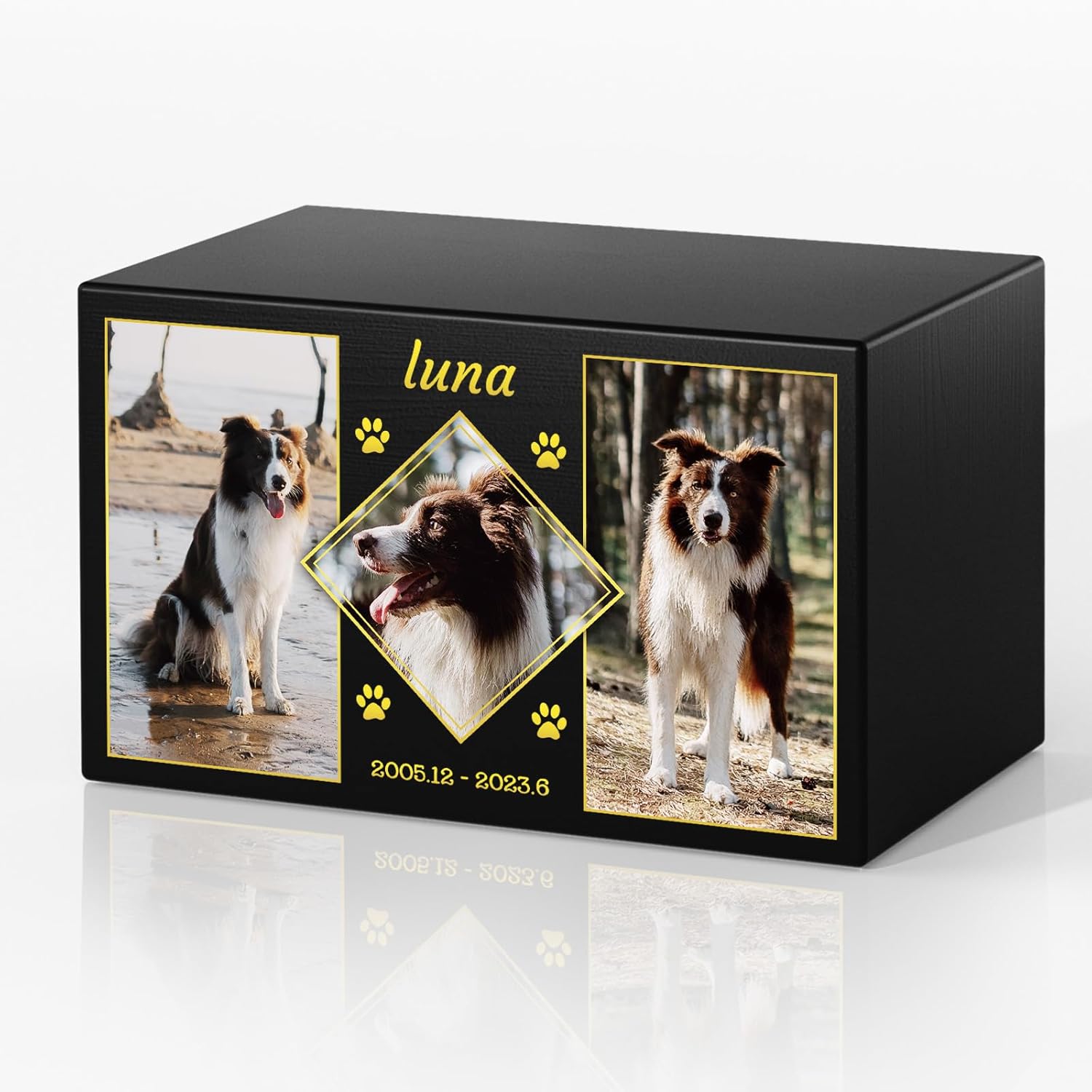 Personalized Pet Urns for Dogs Ashes - Custom Memorial Box