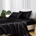 MR&HM Satin Bed Sheets California King Set - Silky 4 Pc Bedding