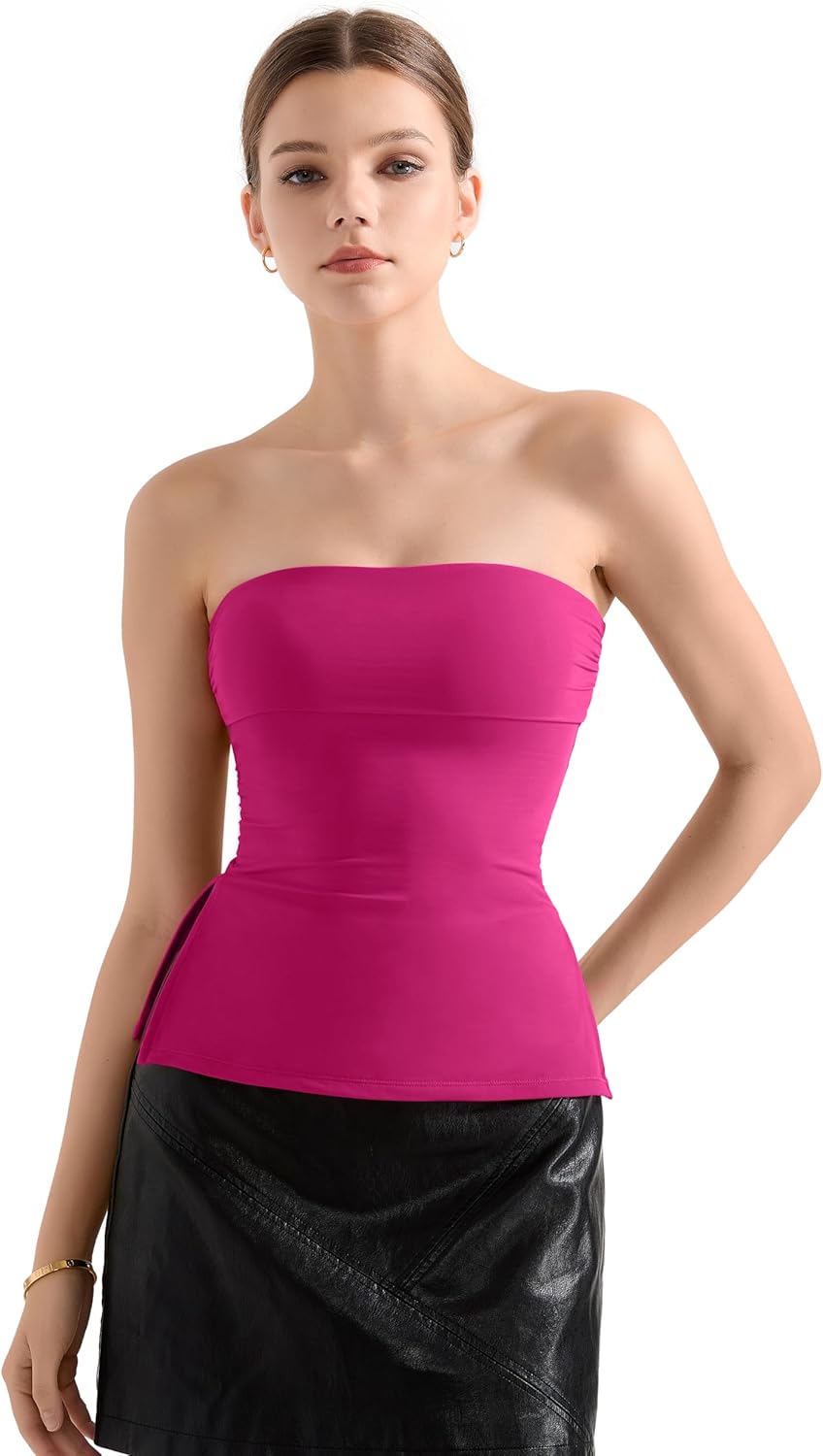 Trendy Tube Tops for Women with Side Split and Backless Design
