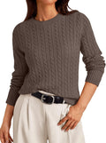 LILLUSORY Womens Lightweight Cable Knit Classic Pullover Sweater Shoes