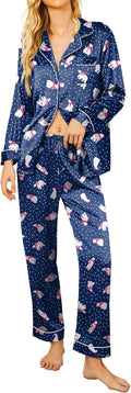 Silk Satin Pajamas Long Sleeve 2 Piece Set - Soft, Comfy Sleepwear