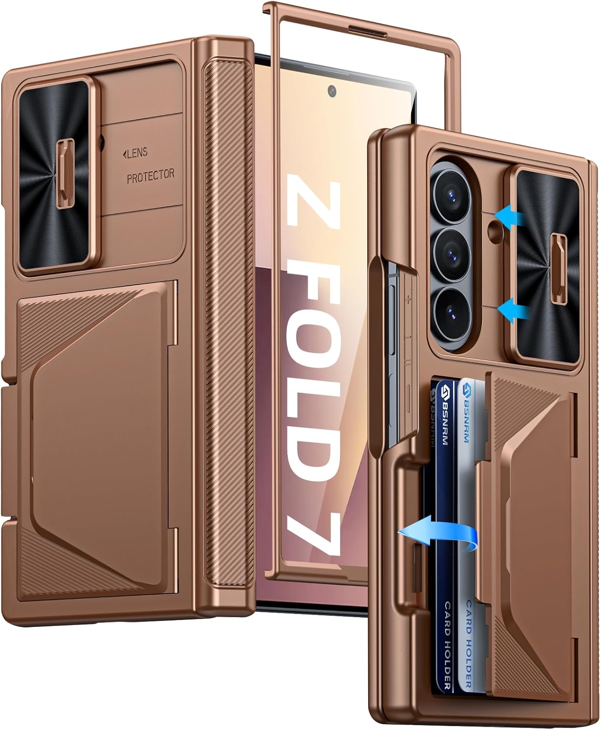 Samsung Galaxy Z Fold 7 Case with Card Holder & Hinge Protection
