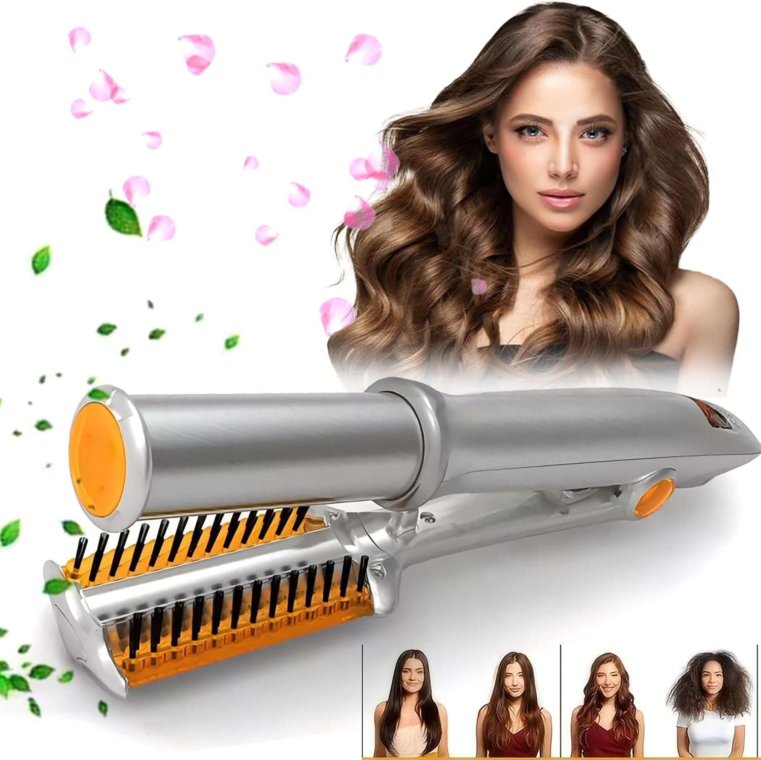 Heated 2-in-1 Hair Style Tool for Effortless Curls & Straightening
