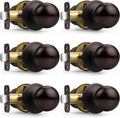 Privacy Door Knobs Interior 6 Pack - Oil Rubbed Bronze Flat Ball