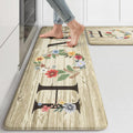 Anti Fatigue Kitchen Mats 2PC Beige Set - Cushioned Memory Foam