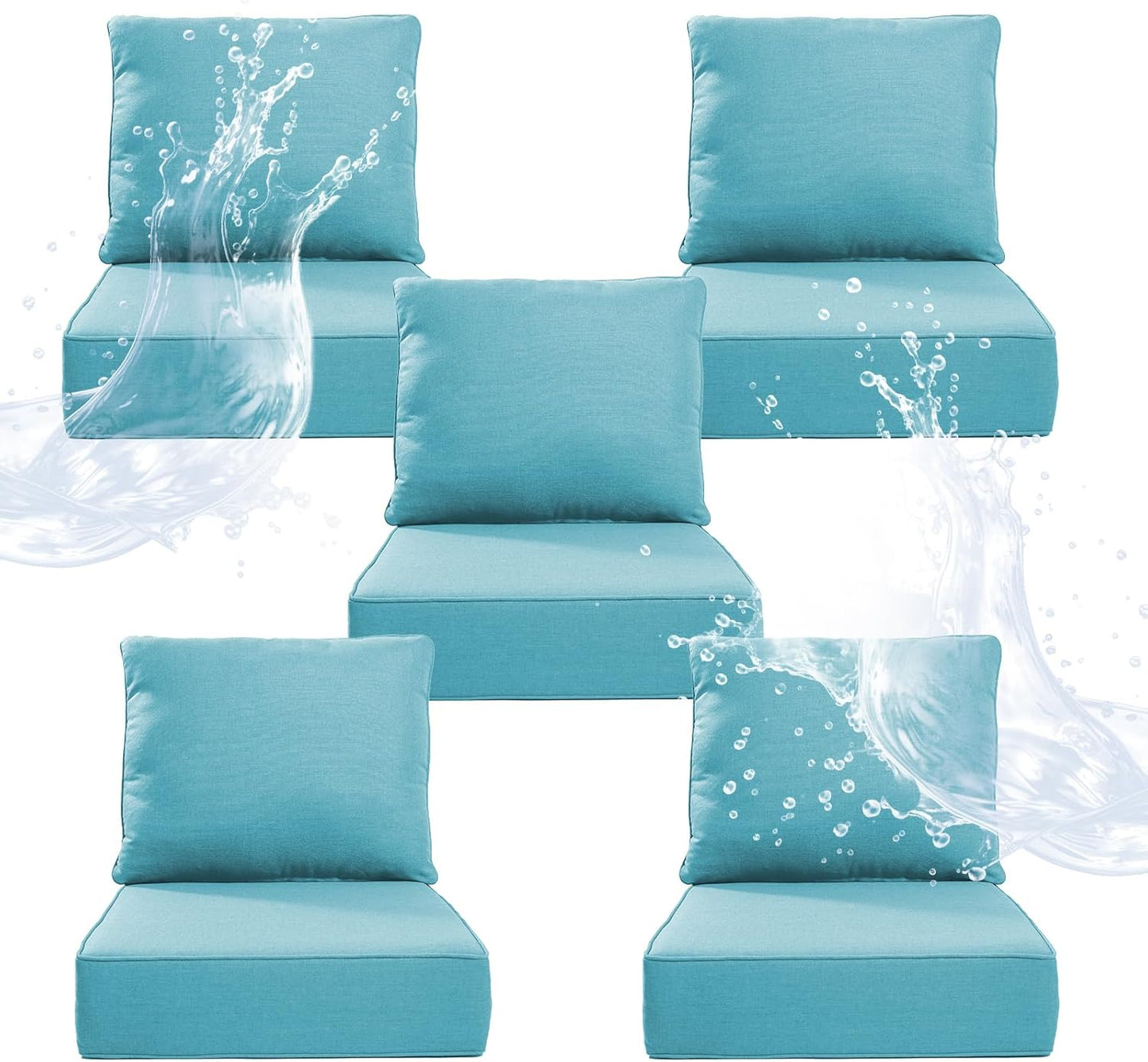 6 Inch Thicker Outdoor Chair Cushion Set for Ultimate Comfort
