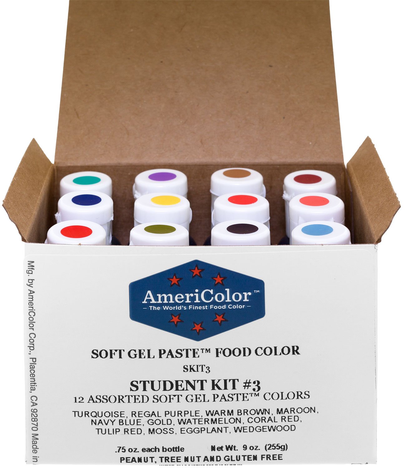 Food Coloring AmeriColor Student Kit with 12 Soft Gel Paste Colors