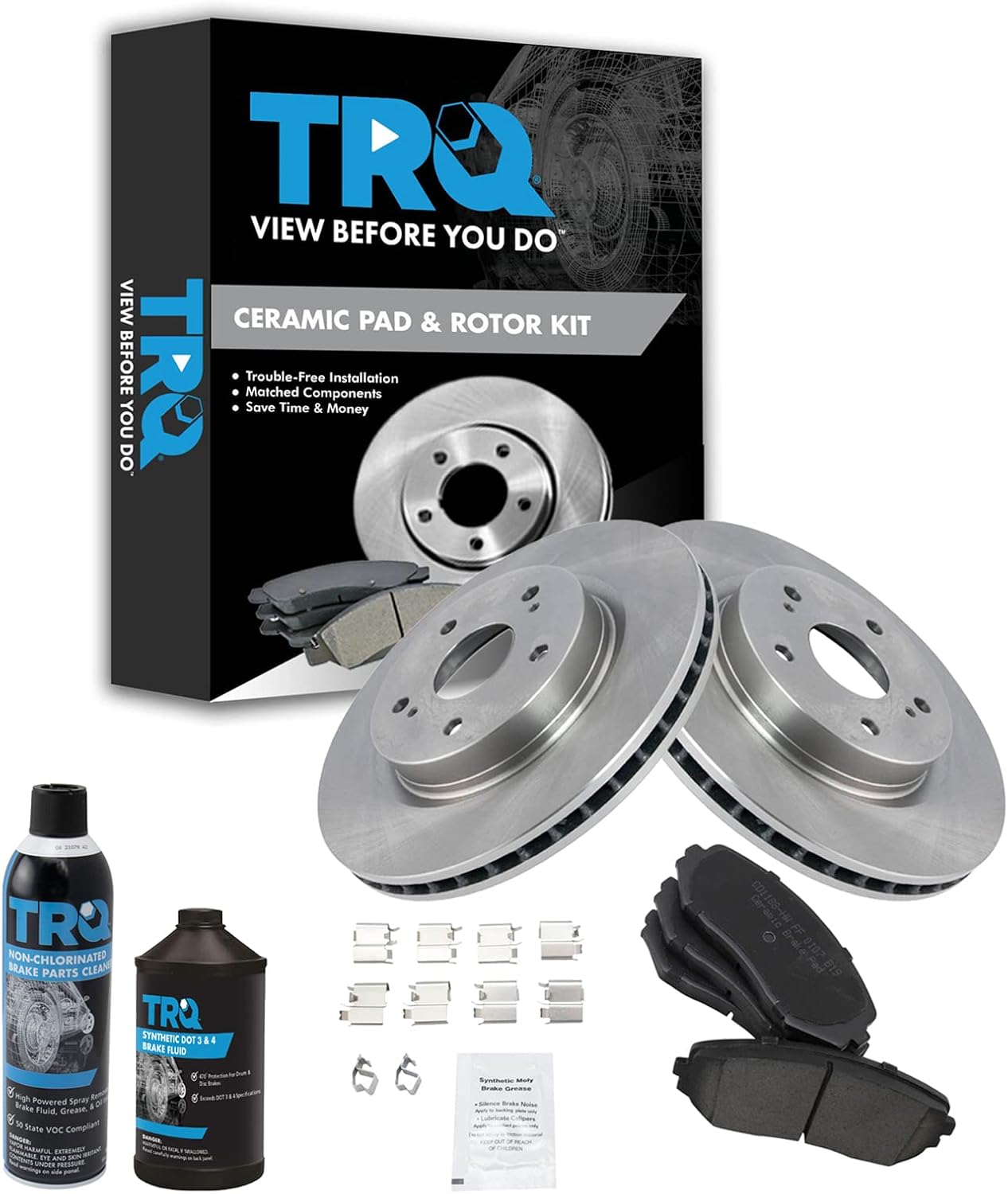 TRQ Front Brake Pad & Rotor Kit for 2006-2013 Suzuki Grand Vitara