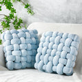 Knot Pillows 2-Pack Ice Blue Crystal Velvet - Soft Decorative Throw