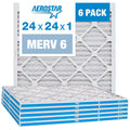 Aerostar 24x24x1 MERV 6 Air Filter 6 Pack - Electrostatic Pleated