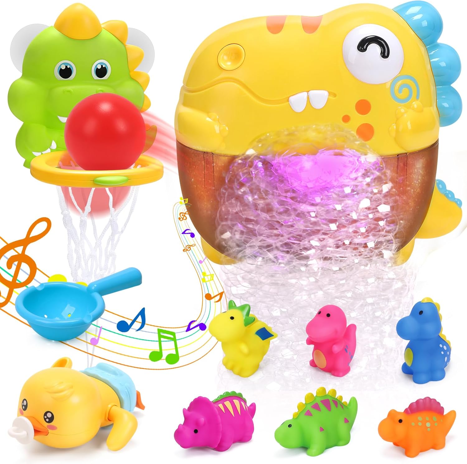 O WOWZON Dinosaur Bubble Maker - Fun Bath Time Delight!