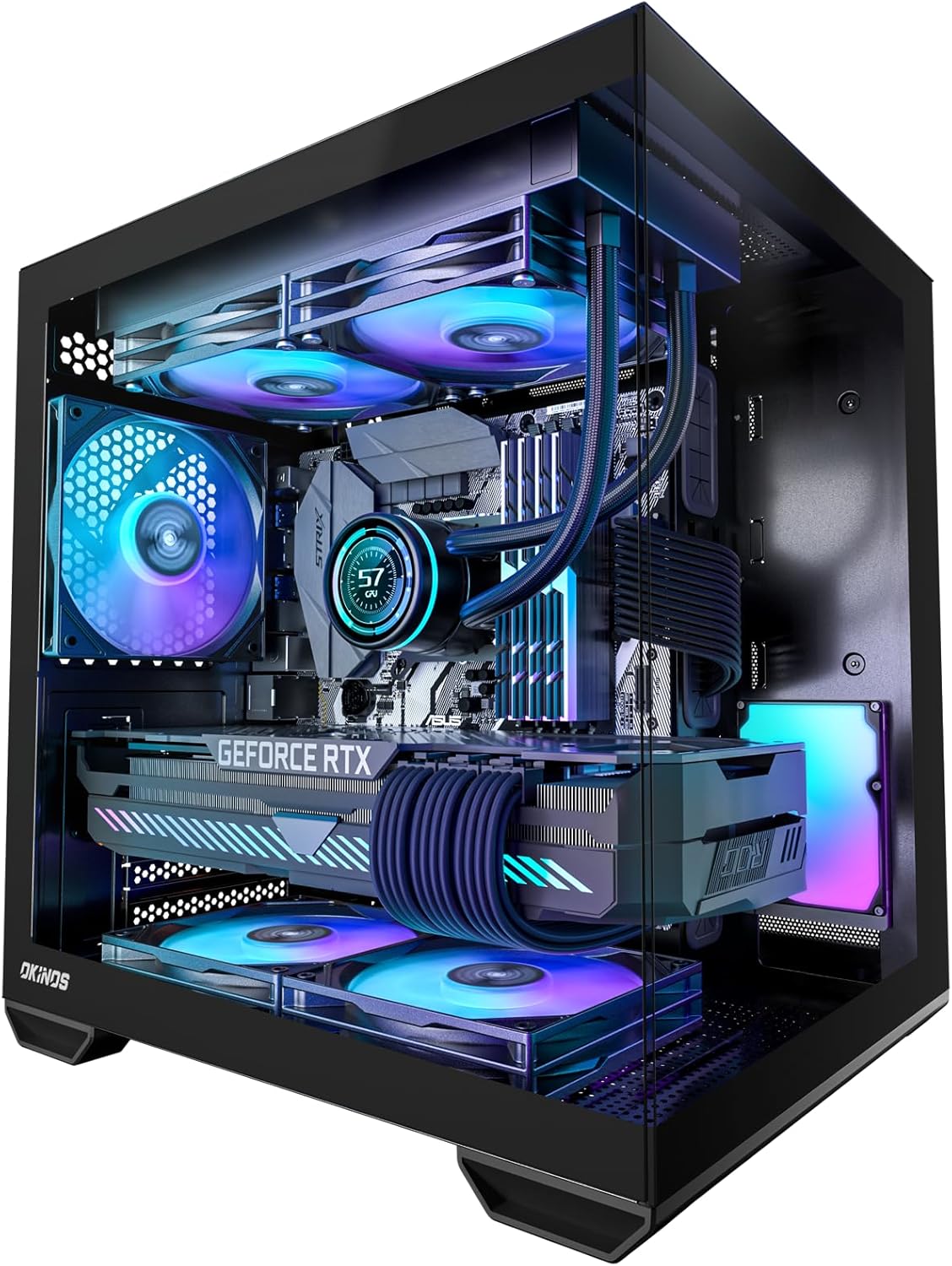 MATX PC Case with Top Radiator Support and ARGB Fans