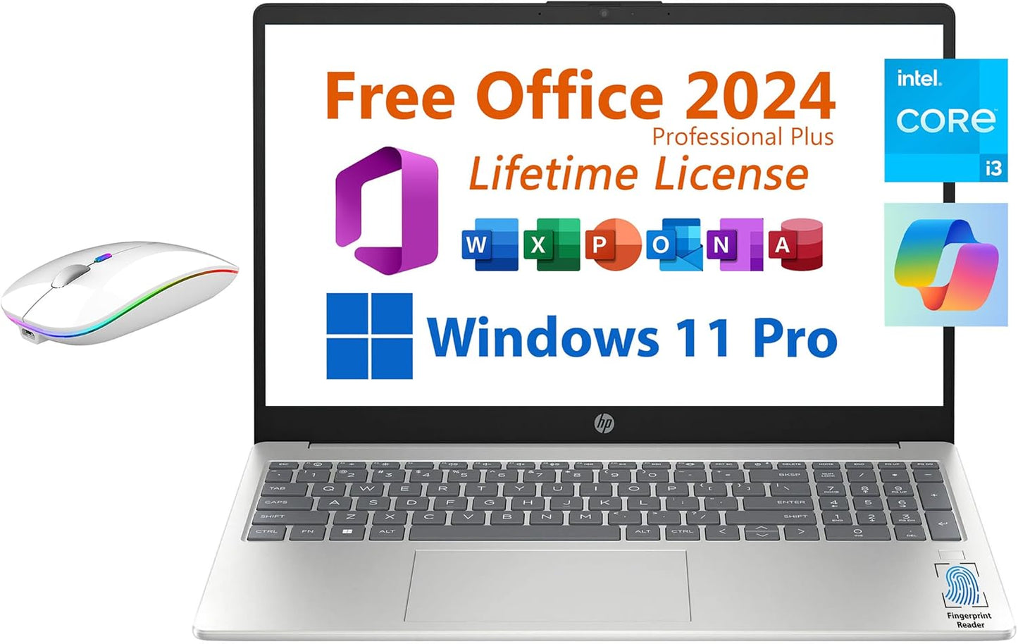 HP 15.6 Business Student Laptop with Lifetime Office 2024 License