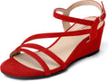 Wedge Heel Sandals for Women - Low 2in Strappy Open Toe Bridal