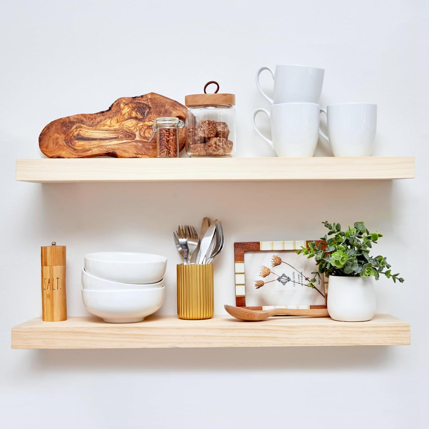 Natural Floating Shelves Set of 3 - Homeforia 30 inch Wood