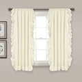 Reyna Ruffle Window Curtain Panel Set, Pair 54in x 63in - Romantic