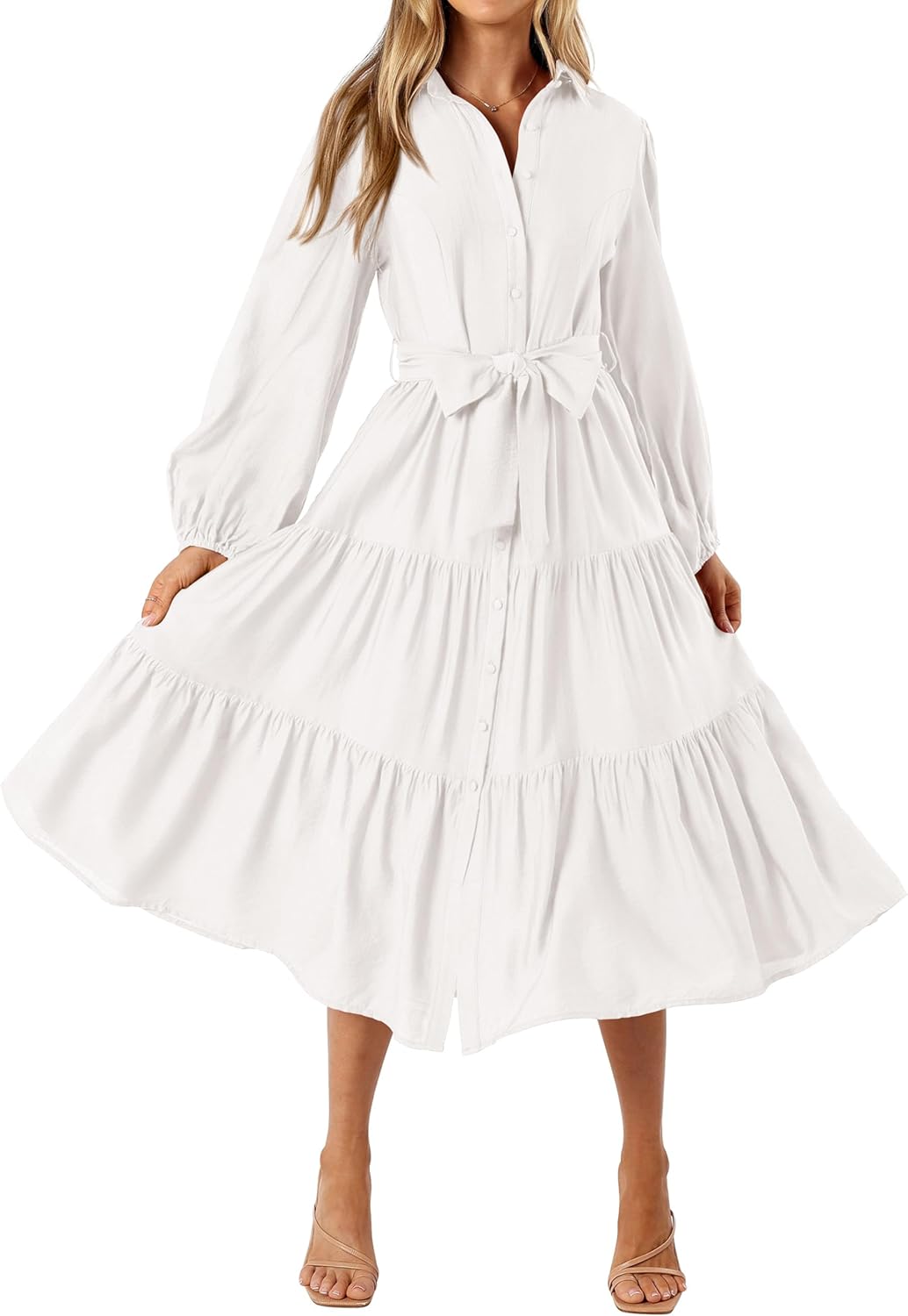 MASCOMODA Womens Dresses 2025 Fall Long Sleeve Midi Dress