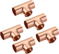 MECCANIXITY Tee Copper Fitting 3-Way 1/2 in ID - HVAC Pipeline Adapter
