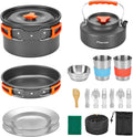 22Pcs Camping Cookware Mess Kit for 2 - Lightweight Portable Set