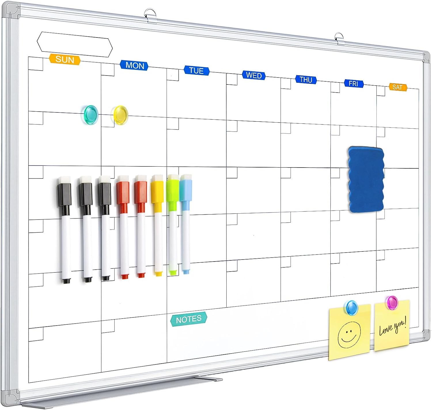 Dry Erase Calendar Whiteboard for Wall - 36 x 24 Magnetic