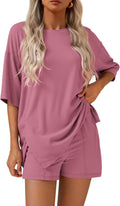 2 Piece Sets for Women Summer Lounge Sets Casual Oversized Tshirts
