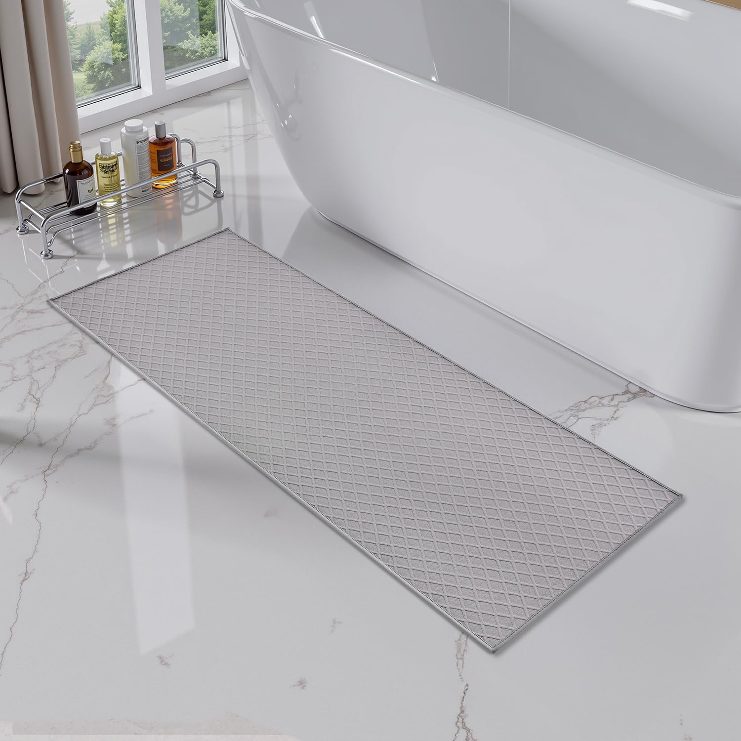 AMOAMI Ultra Thin Bath Mat Runner Non Slip Absorbent 2ftx 6ft