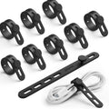 Silicone Cable Ties Cord Organizer 10Pack - Reusable Portable Wrap