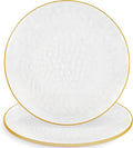 Clear Hammered Charger Plates with Gold Rim (Pack of 4) - Elegant 13in