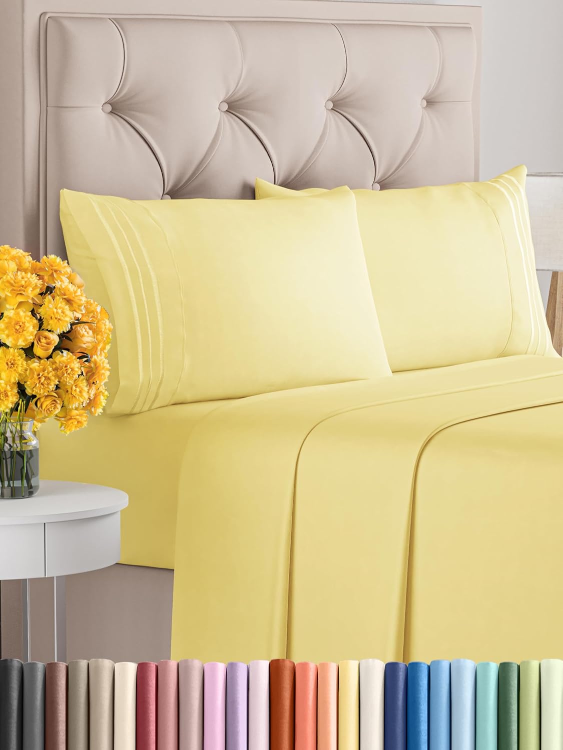 Cal King Size 4 Piece Sheet Set - Soft, Breathable, Cooling Sheets