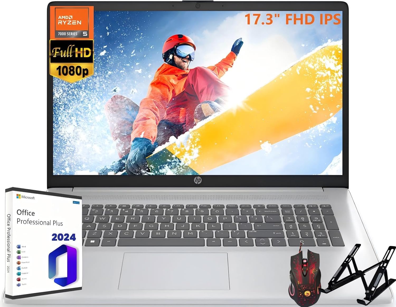 HP 17 Business Laptop, Office 2024 Included