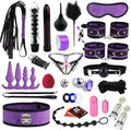 BDSM Leather Sex Toys Kit 33PCS Double-Sided Fluff Bondage Set