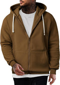 Mens Full Zip Hooded Fleece Pullover Hoodie - Casual Everyday Wear