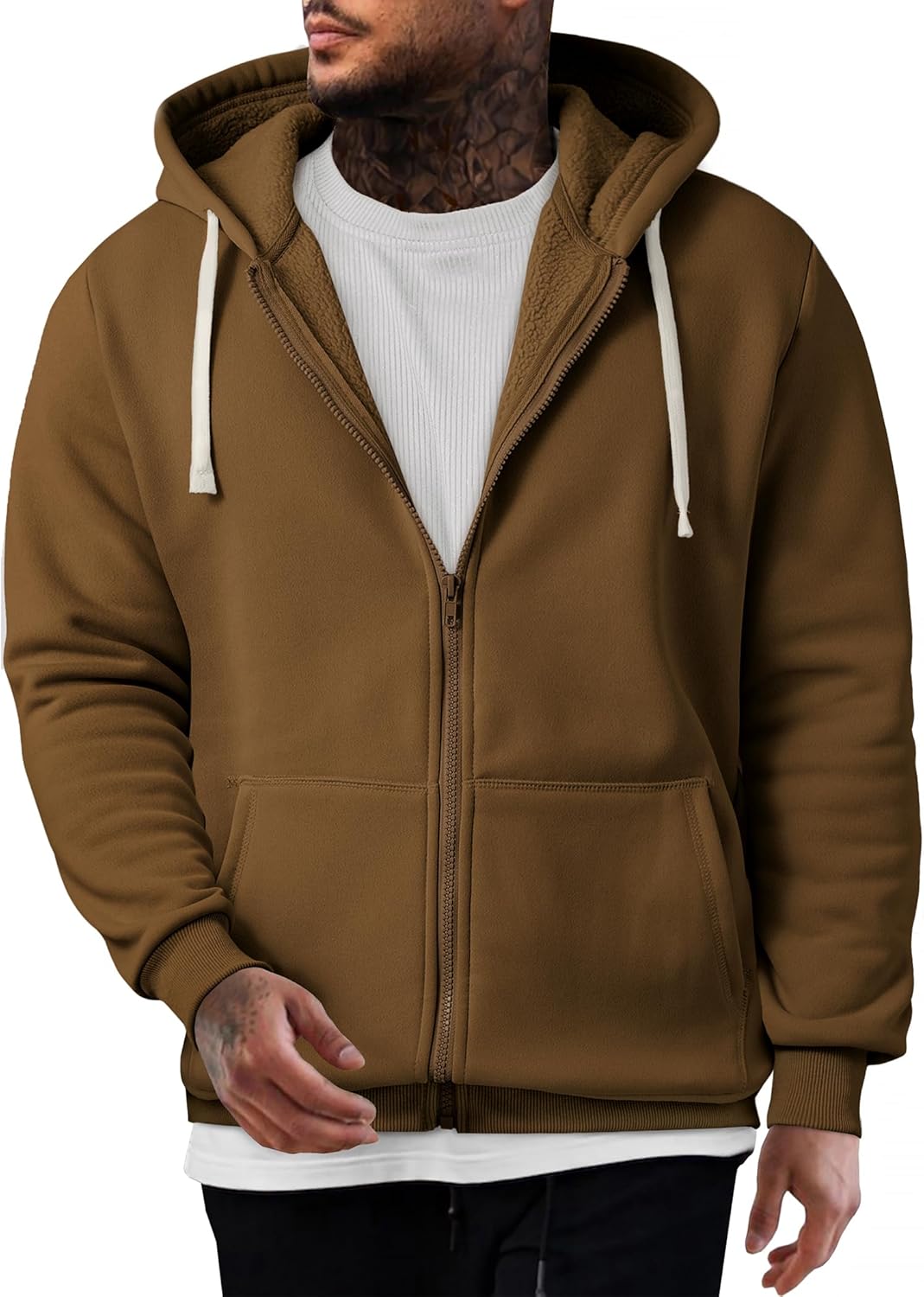 JMIERR Mens Full Zip Hooded Fleece Sweatshirts for Casual Wear
