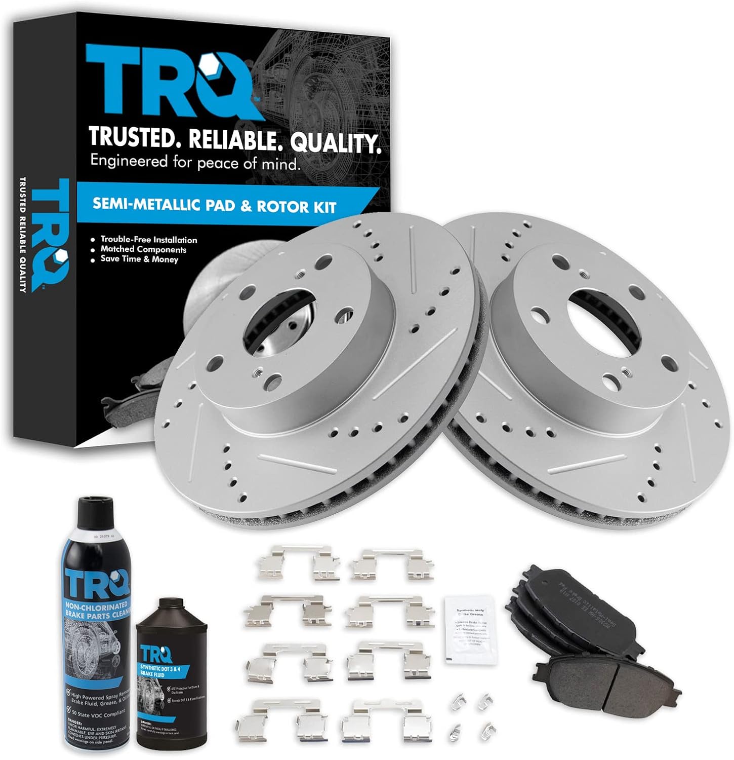 TRQ Front Performance Brake Pad & Rotor Kit for Toyota Tacoma