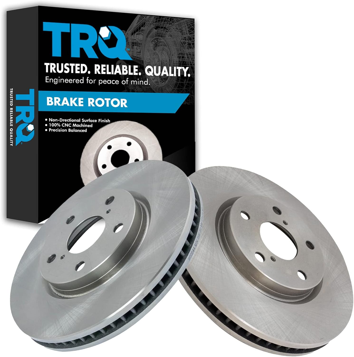 TRQ Driver & Passenger Side Brake Rotors Set for Lexus GS300