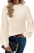 Zeagoo Turtleneck Pullover Sweater - Cozy Fall Lantern Sleeve