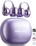 Open Ear Clip-On Earbuds Purple - Comfortable Bluetooth 50H