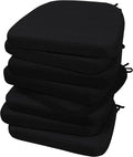 D-Shaped Chair Cushions 2in Thick Dining Chair Pads with Ties - Set