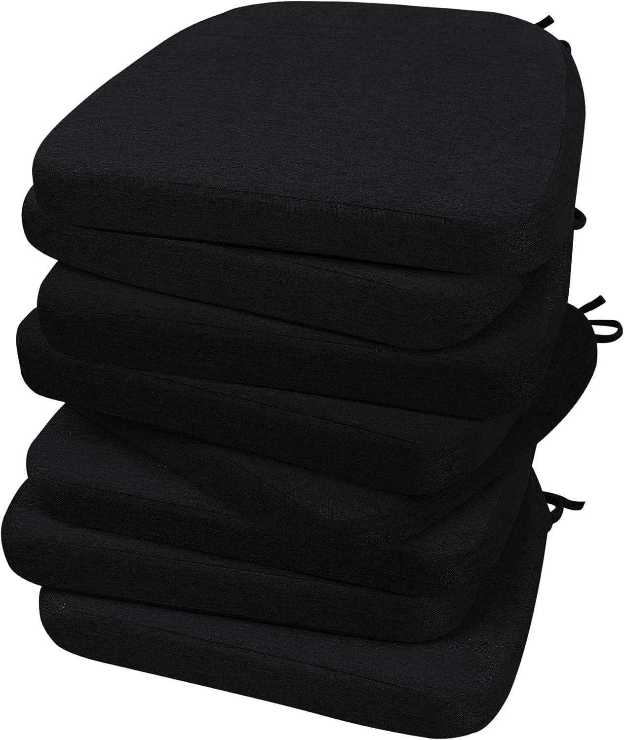 D-Shaped Chair Cushions for Dining, Set of 8, Black Color
