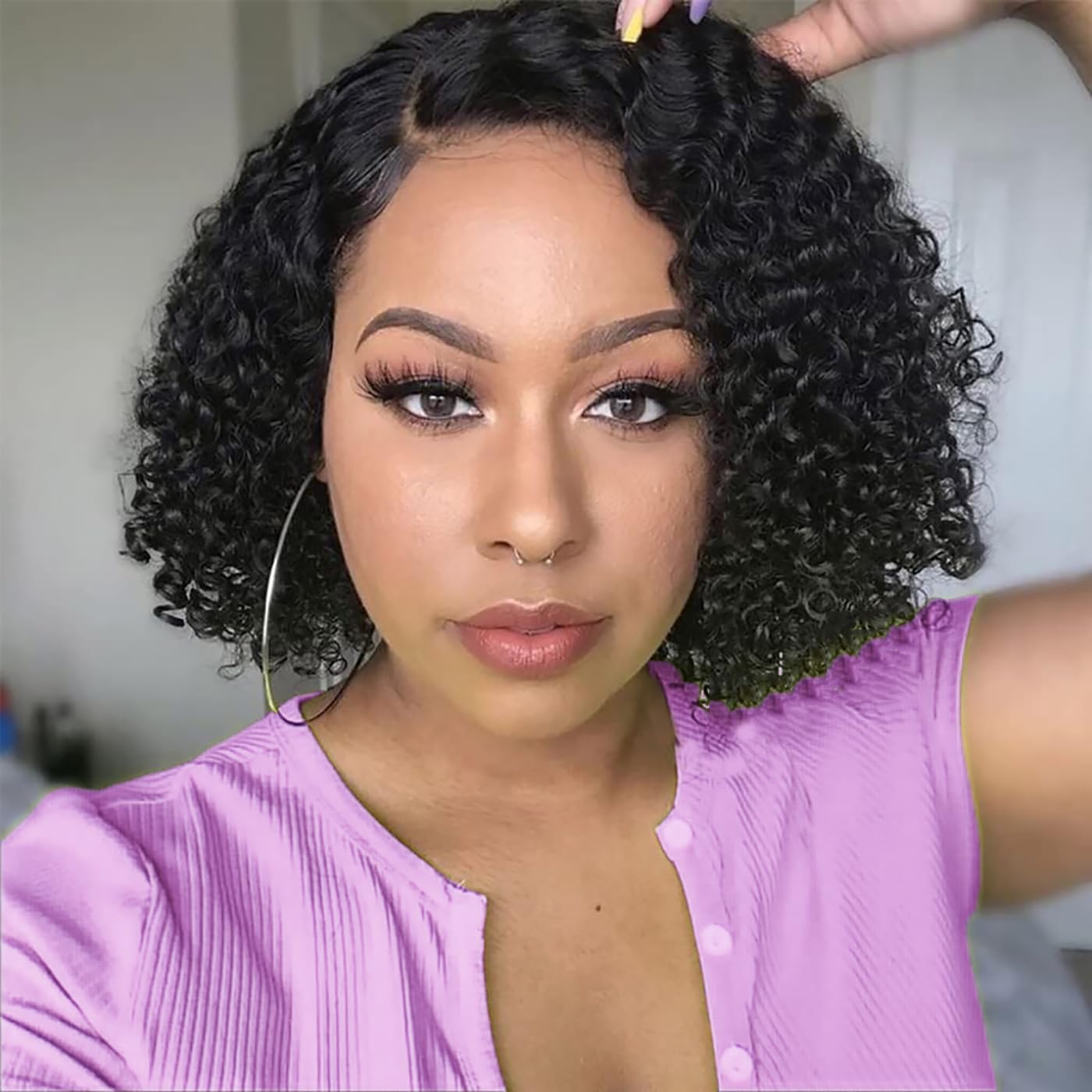Wear and Go Glueless Wigs Human Hair for Beginners 8 Inch