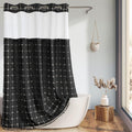 Farmhouse Shower Curtain with Snap-in Liner - No Hooks Needed